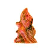 Kneeling Fairy Carved Figure in Rhodonite.    SPR15324POL