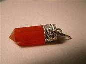 Carnelian Indian Silver Hexagonal pendant. 799