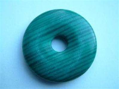 LARGE MALACHITE (RECONSTITUTED) GEMSTONE DONUTS/ PI STONES. DO42MAL