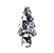 GEMSTONE CHRISTMAS TREE CARVING IN BLACK & WHITE ZEBRA JASPER.   SP12966POL