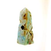 BLUE STRIPED ARAGONITE GEODE OBELISK.   SP14326POL