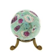 Gemstone Sphere in Ruby with Fuchsite.   SP16284POL