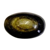 Silver Sheen Obsidian Fully Polished Oval Palm Stone.   SP16675POL