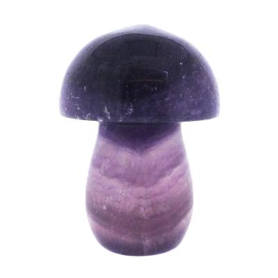 Carving Of A Mushroom In Purple Banded Fluorite.   SP16997POL 