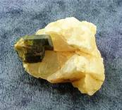 GREEN TOURMALINE CRYSTALS ON QUARTZ SPECIMEN. SP6295