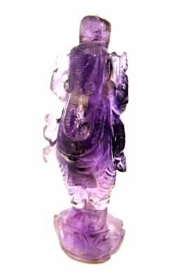 GANESH CARVING IN AMETHYST.   SP9857POL