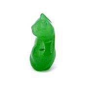 GEMSTONE KITTEN CARVING IN GREEN AVENTURINE.   SPR14479POL