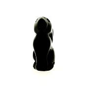 CARVING OF A HARE IN BLACK OBSIDIAN.   SPR14660POL