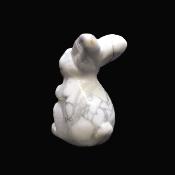 Gemstone Carving Of A Rabbit (Large Size) In White Howlite.   SPR16929POL