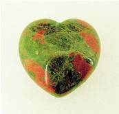 UNAKITE MINI PUFF HEART.   SPR7409POL