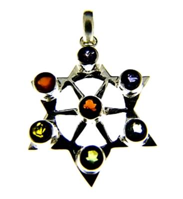 CHAKRA STAR PENDANT IN 925 SILVER. SPR9185PEND