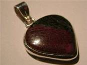 RUBY IN ZOISITE PENDANT SET IN SILVER 16G 4.5CM WITH BAIL PENMAR1