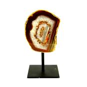 AGATE HALF NODULE SPECIMEN ON METAL STAND.   SP14113SLF 