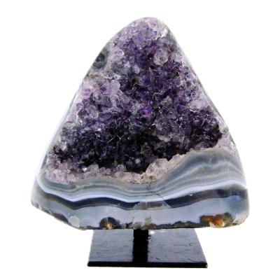 Agate Rimmed Amethyst Druze Specimen.   SP16621POL