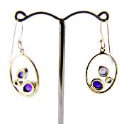 925 Silver Hoop Style Pendant Earrings.   SP16905ER