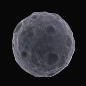 Carving Of A Dwarf Moon Or Planetoid In Silver Sheen Obsidian.   SP17112