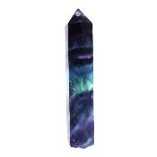 Fully Polished And facetted Point/ Tower in Green & Purple Fluorite.   SP17205POL  