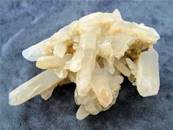 ETCHED QUARTZ WITH CALCITE CLUSTER SPECIMEN. SP3553