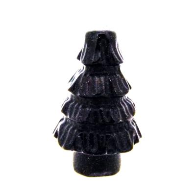 GEMSTONE CHRISTMAS TREE CARVING IN BLUE GOLDSTONE.   SPR14501POL