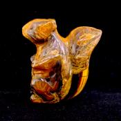 Squirrel carving in Tigerseye.   SPR15439POL