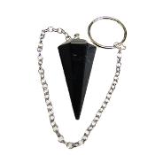 BLACK OBSIDIAN FACETED POINT STYLE PENDULUMS.   SPR16086POL