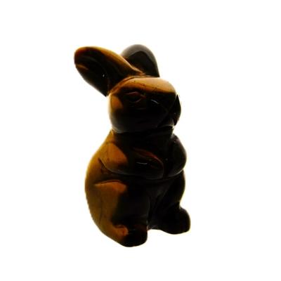 Gemstone Carving Of A Rabbit (Large Size) In Tiger's Eye.   SPR16927POL
