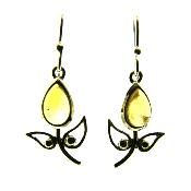 925 Silver Pendant Style Earrings Featuring Citrine.   21821CIT