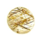 QUARTZ DOME POLISHED PEBBLE SPECIMEN FEATURING GOLDEN RUTILE INCLUSIONS.   SP10818POL