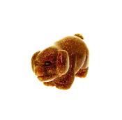 CARVING OF A  SMALL PIG IN COPPER GOLDSTONE.   SP12790POL