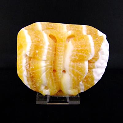 Butterfly Carving In Orange Calcite.   SP15466POL