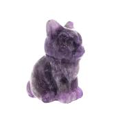 Sitting Cat Carving In Amethyst.   SP16351POL