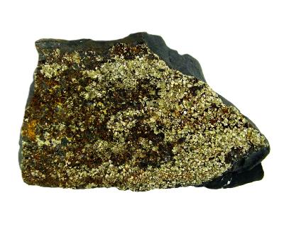 Shungite Raw Crystal Specimen Features Iron Pyrite Formations.   SP16615