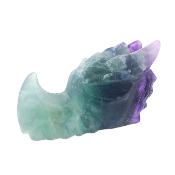 Dragon's Head Carving In Purple/ Green Fluorite.   SP17108POL