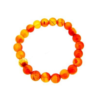 PLAIN POWER BEAD BRACELET IN CARNELIAN (NO TOGGLE).    SPR14223BR