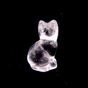 GEMSTONE KITTEN CARVING IN QUARTZ.   SPR14472POL