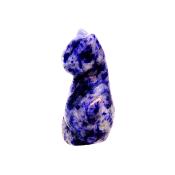 GEMSTONE KITTEN CARVING IN SODALITE.   SPR14476POL