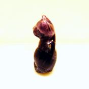 GEMSTONE KITTEN CARVING IN AMETHYST.   SPR14496POL