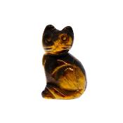 GEMSTONE CAT CARVINGS IN TIGERSEYE.   SPR14754POL