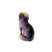 Gemstone Sitting Dog Figure carved in Fluorite.   SPR15353POL