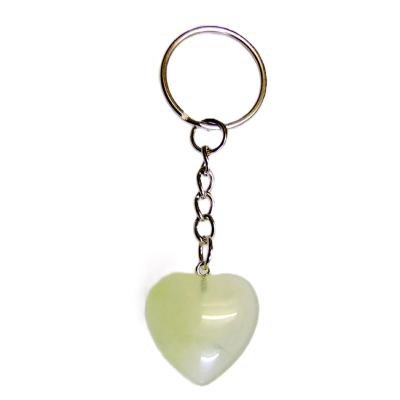 Mini Puff Heart Gemstone Keyring in New Jade.   SPR16440POL