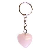 Mini Puff Heart Gemstone Keyring in Rose Quartz.   SPR16443POL