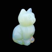 Gemstone Carving Of A Cat (Large Size) In Opalite.   SPR16933POL