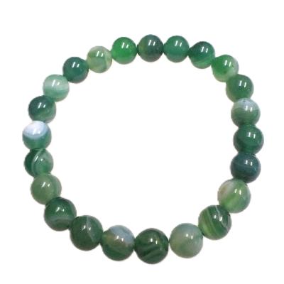 PLAIN POWER BEAD BRACELETS IN GREEN DYED AGATE. (NO TOGGLE).   SPR17175POL