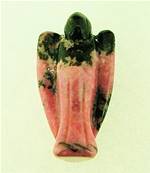 MINI ANGEL CARVING IN RHODONITE. SPR5092POL