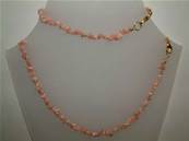 RHODOCHROSITE GEM CHIP 18" NECKLACE & 7" BRACELET TWO PIECE SET. SET = 20g. SPR686