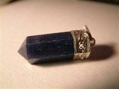 Blue Aventurine Indian Silver Hexagonal pendant. 793