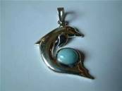 LARIMAR DOLPHIN PENDANT. Pend lar02