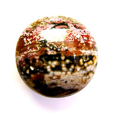 ORBICULAR JASPER POLISHED PEBBLE/ PALMSTONE.   SP10724POL