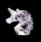 UNICORN HEAD CARVING IN BRAZILIAN QUARTZ.   SP11733POL