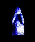 CARVING OF A HARE IN LAPIS LAZULI.   SP12322POL